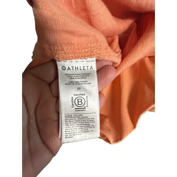 Athleta Women's Cabo Linen 4" Short Cactus Peach Women’s Plus Size 20 (41x4) - Picture 5 of 7